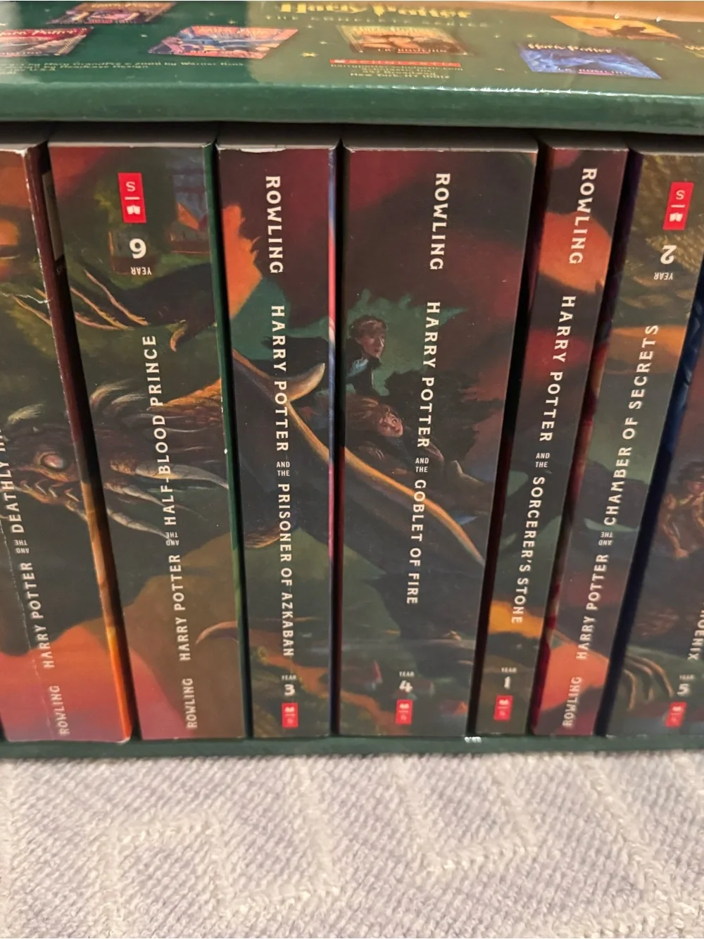 Harry Potter Hardcover Illustrated Box Set - Green Spined Collection